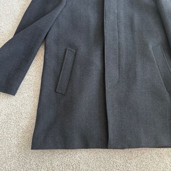 Chaps Wool Blend Top Coat 42L Mens Charcoal Gray Business Casual Overcoat Jacket - Picture 3 of 8